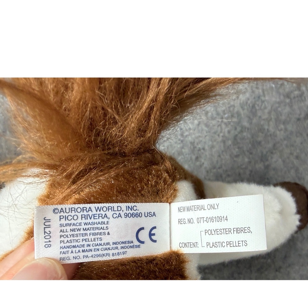 Aurora World Pinto Horse Plush Brown White Get Well Heart Stuffed Animal 11 Inch - Picture 9 of 12